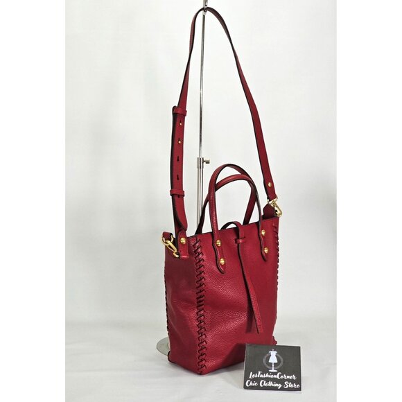 Annabel Ingall Women's Red Leather Ella Whipstitch Tote Bag Medium 2001 - Picture 4 of 15